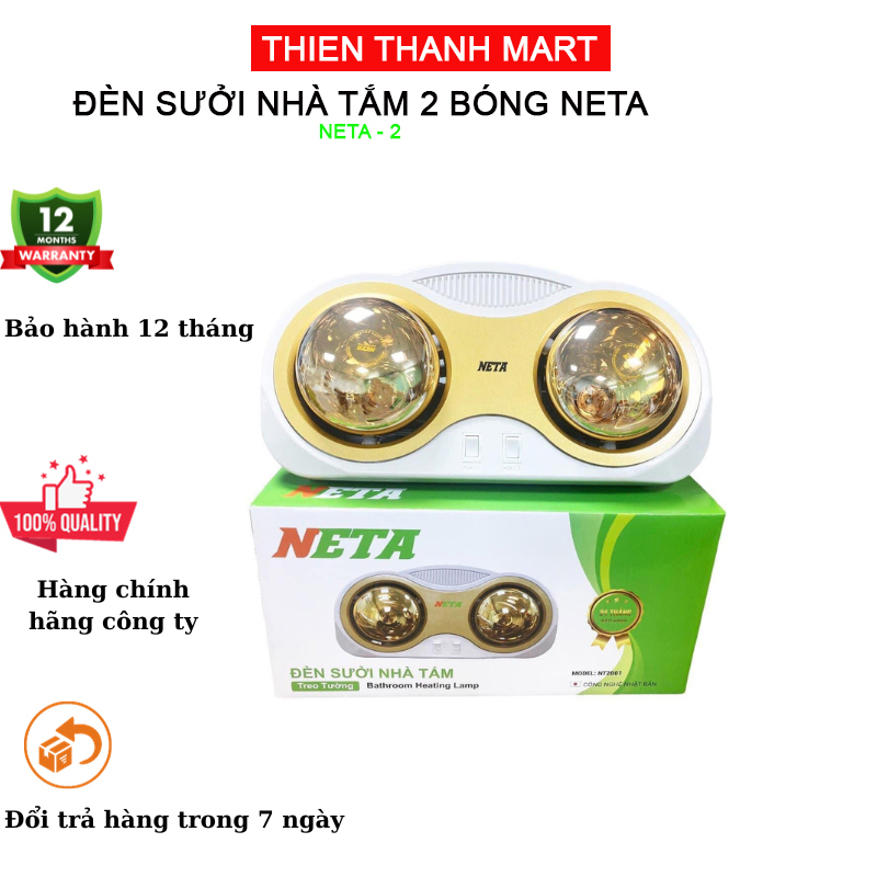 Đèn Sưởi Nhà Tắm 2 Bóng NETA