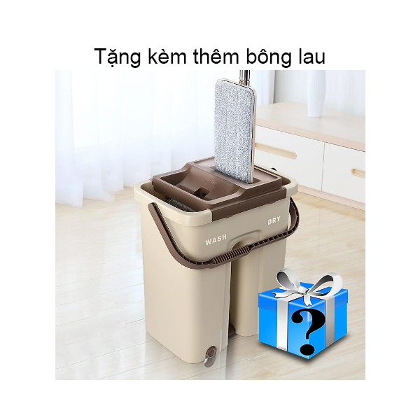 bông lau tặng kèm bộ chổi lau nhà tự vắt 2 ngăn